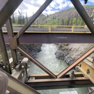 Lapie River Bridge deck panel install